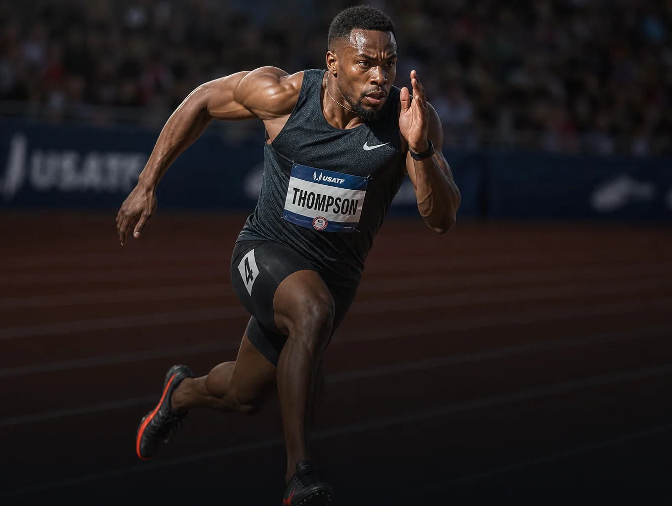 Athlete focusing on high-intensity training